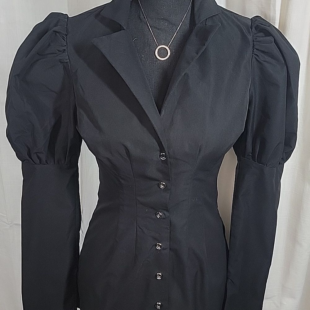 She is Victorious Mini Black Shirt Dress - Picture 4 of 12